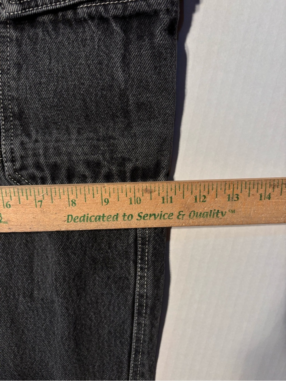 Vtg Empyre Double Knee Cargo Y2K Skater Grunge Black Acid Wash Denim Jeans Sz 30 - Picture 11 of 12